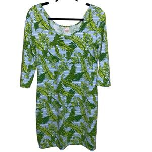 Persifor Dress Womens Medium Stretch Leaf Fern Print Coastal Tropical Resortwear